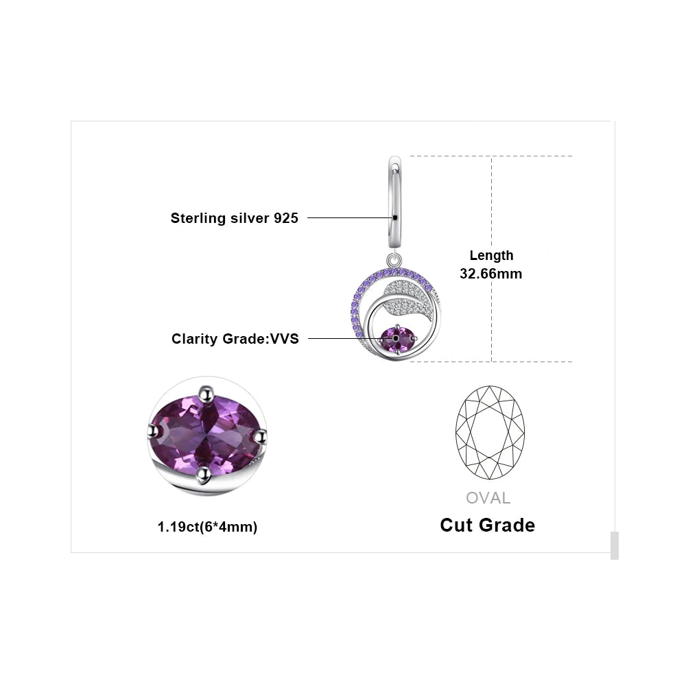 AVERLLA™ Leaf 1.2ct Created Alexandrite Sapphire Drop Earrings