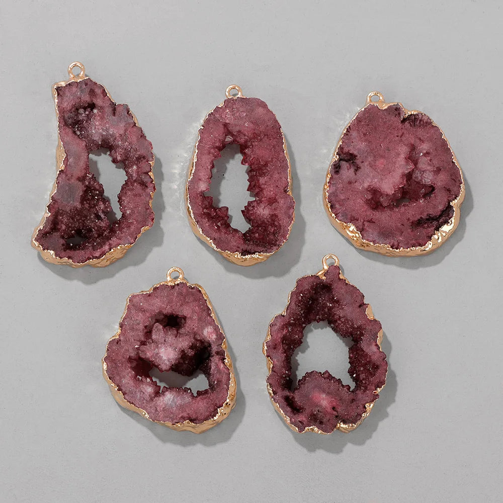 AVERLLA™ Irregular Geode Slice Pendants – Colorful Agate Charms