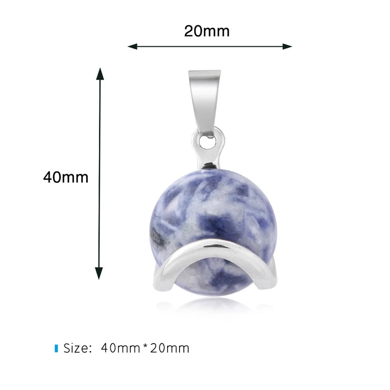 AVERLLA™ Natural Stone Spherical Pendant Necklace