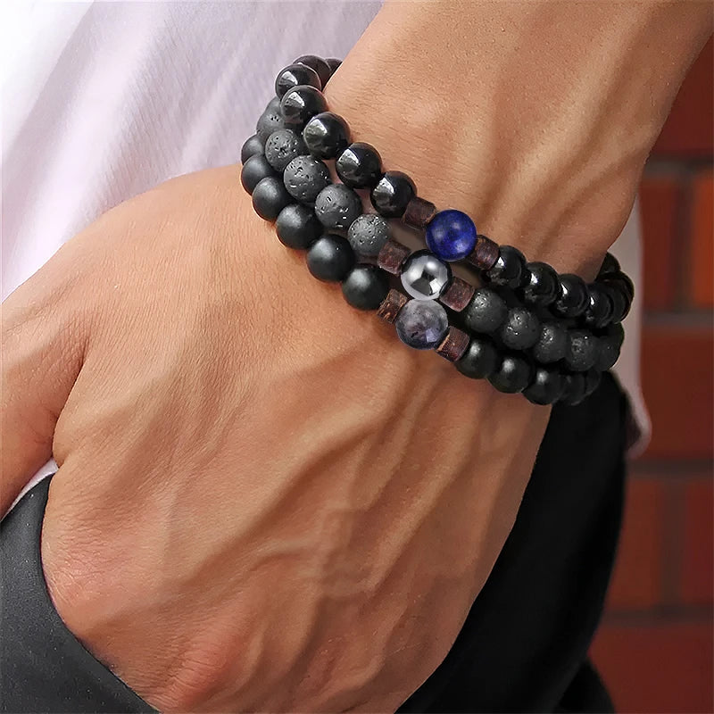 AVERLLA™ Volcanic Rock Beaded Bracelet with Tibetan Buddha