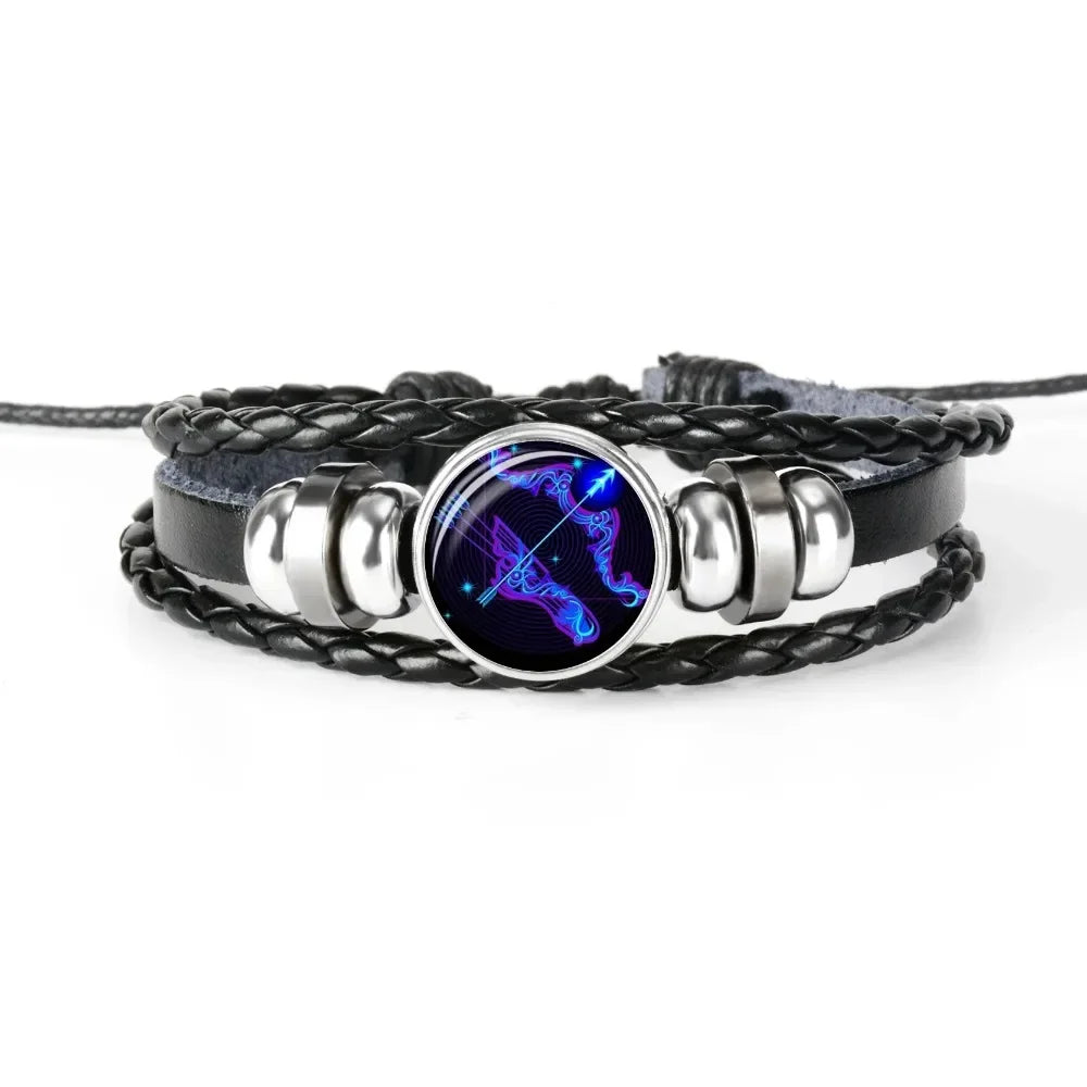 AVERLLA™ Luminous Zodiac Charm Leather Wrap Bracelets