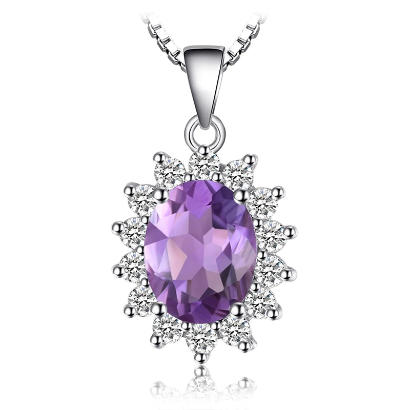 AVERLLA™ Created Alexandrite Sapphire & Multi-Gemstone Silver Pendant Necklace