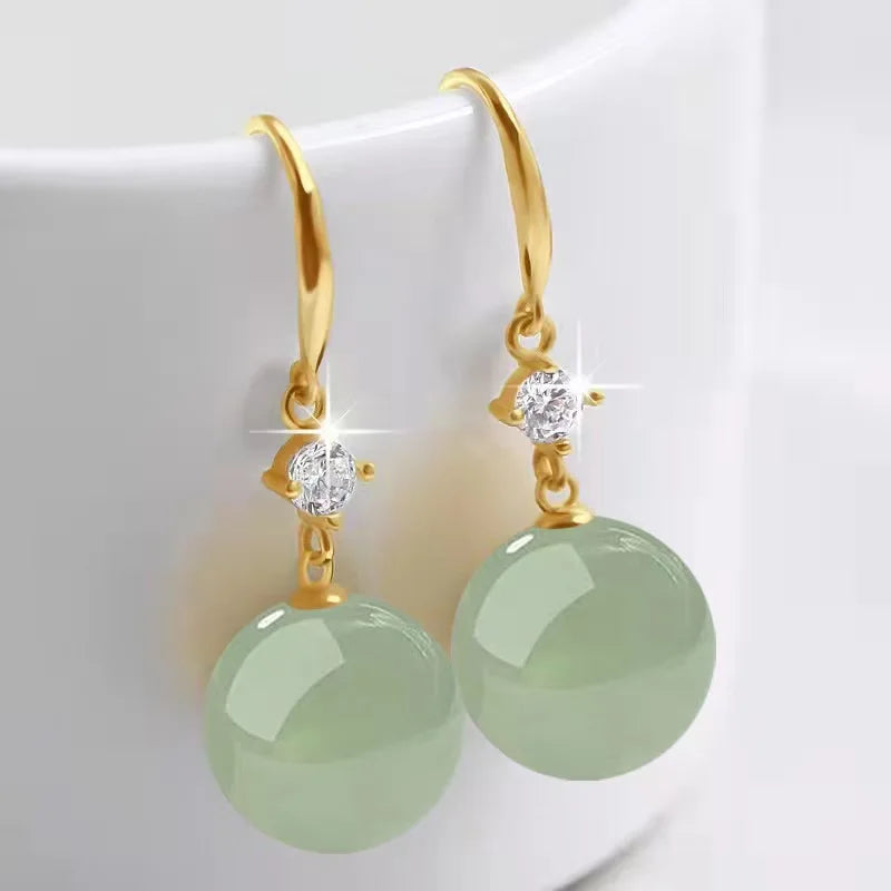 AVERLLA™ Imperial Jade & Pearl Stud Earrings