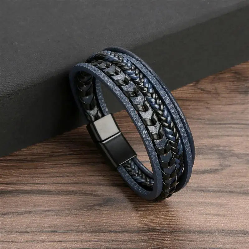 AVERLLA™ Cross Braided Leather Bracelet