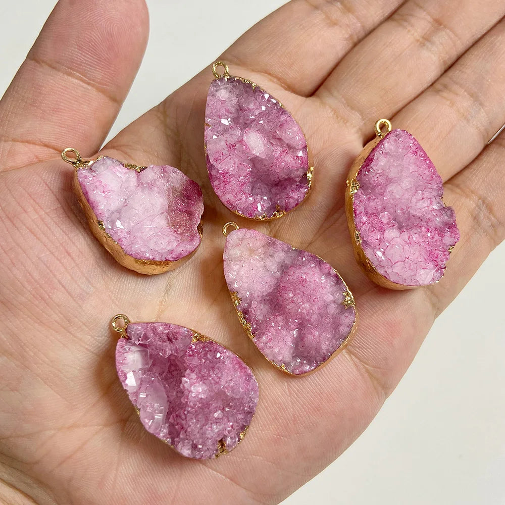 AVERLLA™ Natural Agate Druzy Geode Pendant