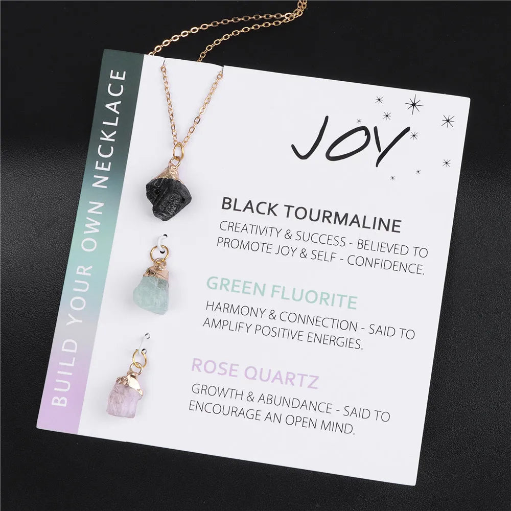 AVERLLA™ Natural Mineral Stone Charm With Interchangeable Pendant Black