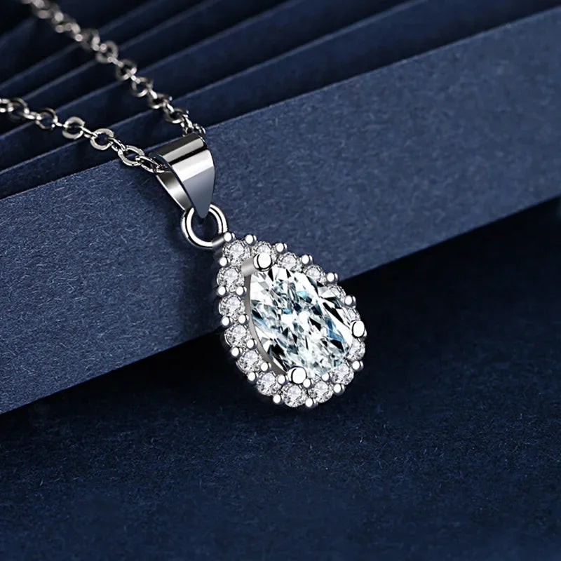 AVERLLA™ Water Drop Sapphire Zircon Necklace for Women