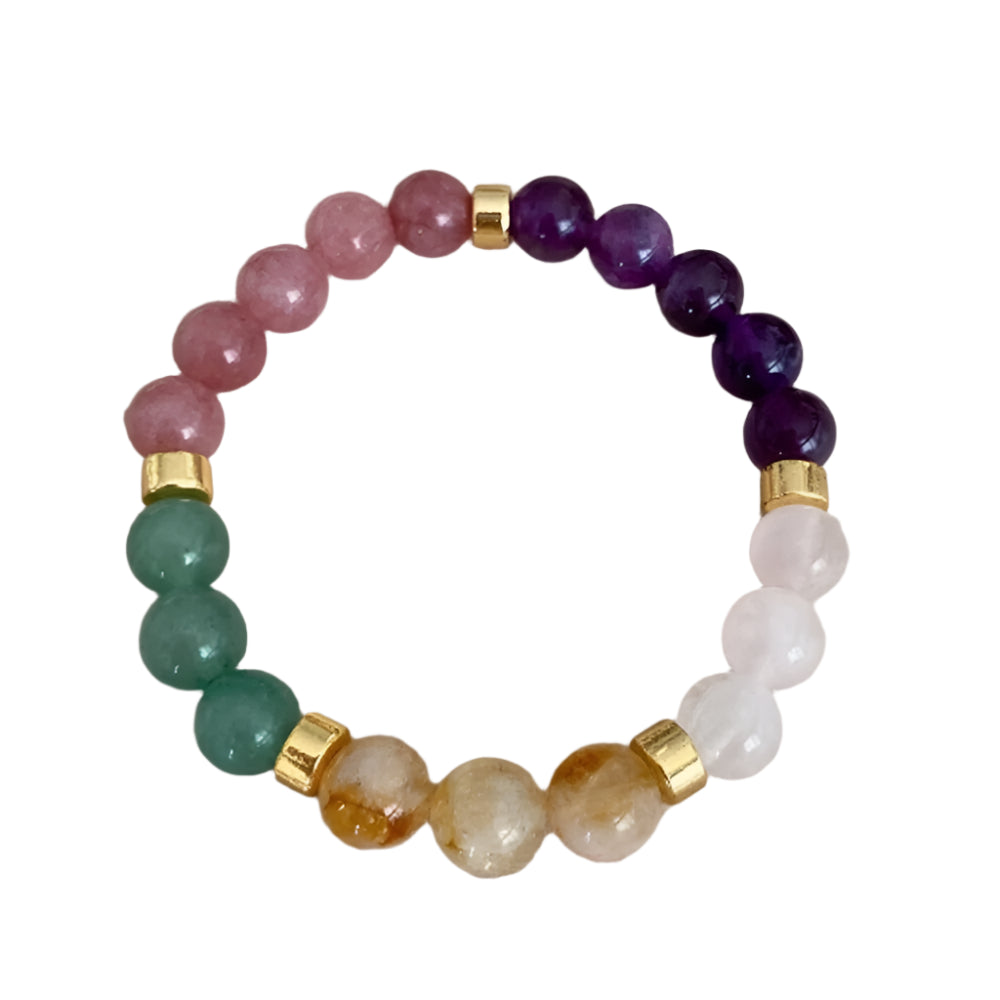 AVERLLA™ Good Luck Natural Stone Bracelet for Women – Citrine, Tiger Eye, Amethyst