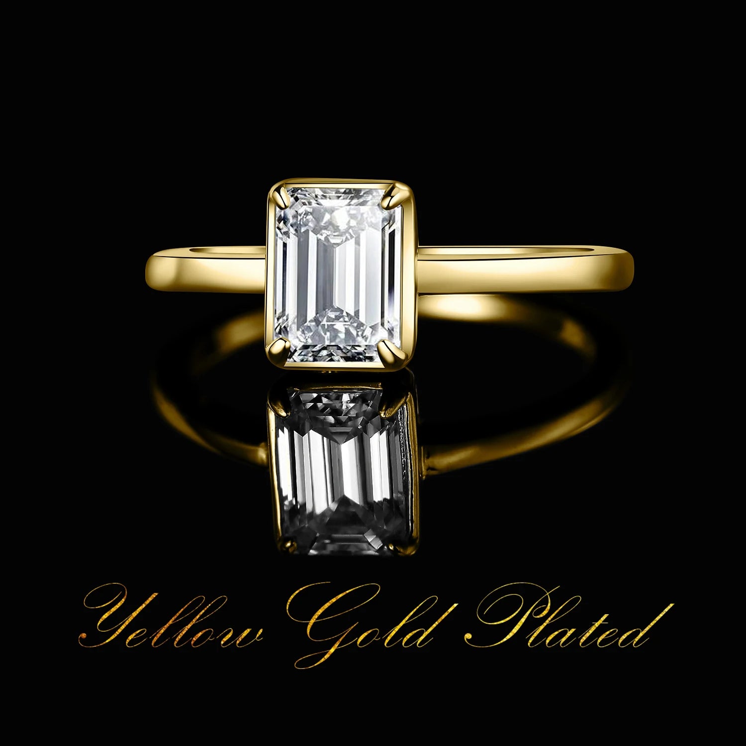 AVERLLA™ Moissanite 1ct Emerald Cut Solitaire Ring