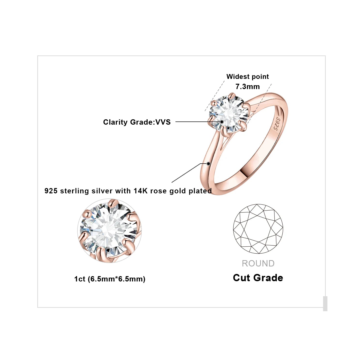 AVERLLA™ Moissanite Round Cut Solitaire Engagement Ring