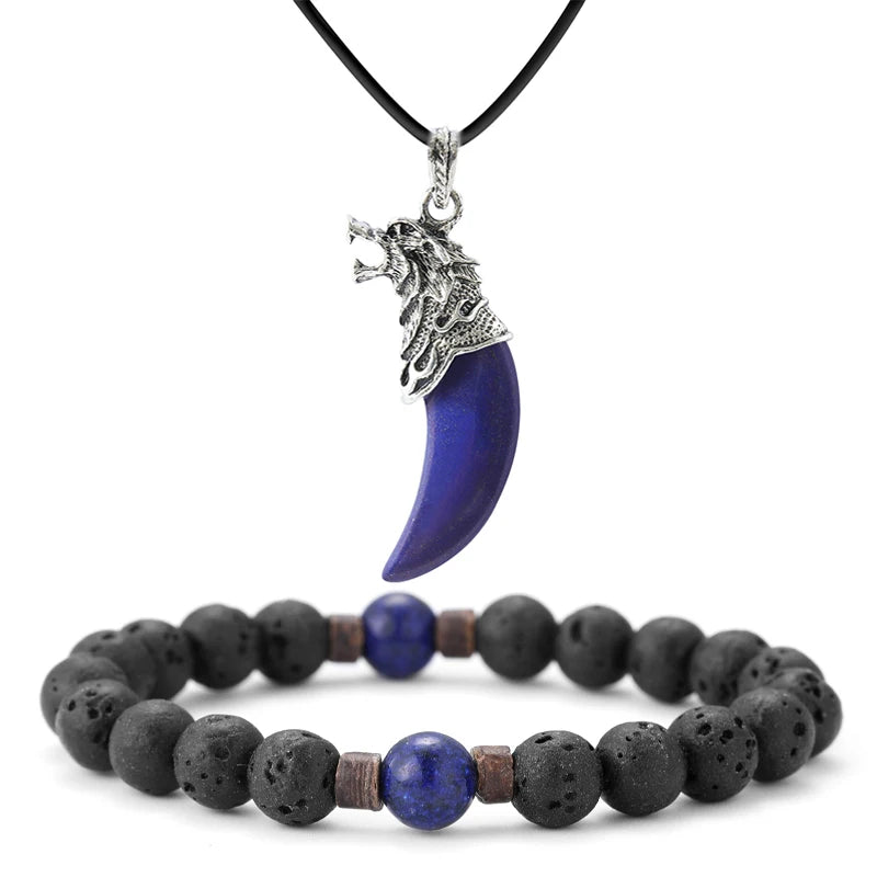 AVERLLA™ Volcanic Rock Beaded Bracelet with Tibetan Buddha