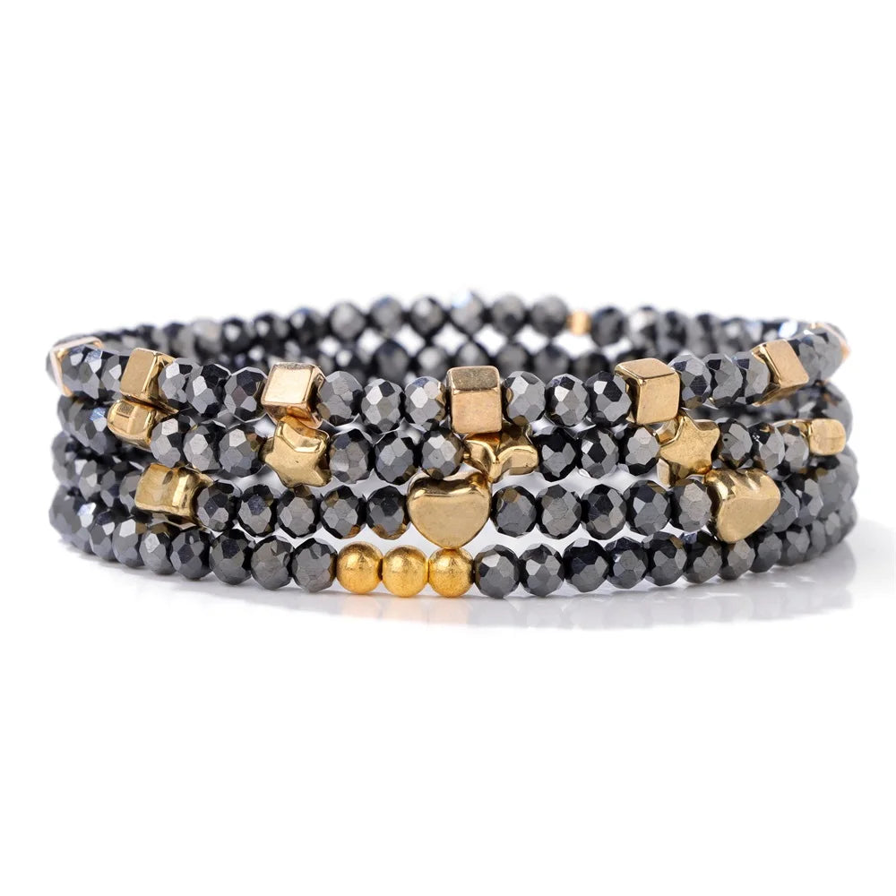 AVERLLA™  4pcs Natural Stone Beaded Bracelets