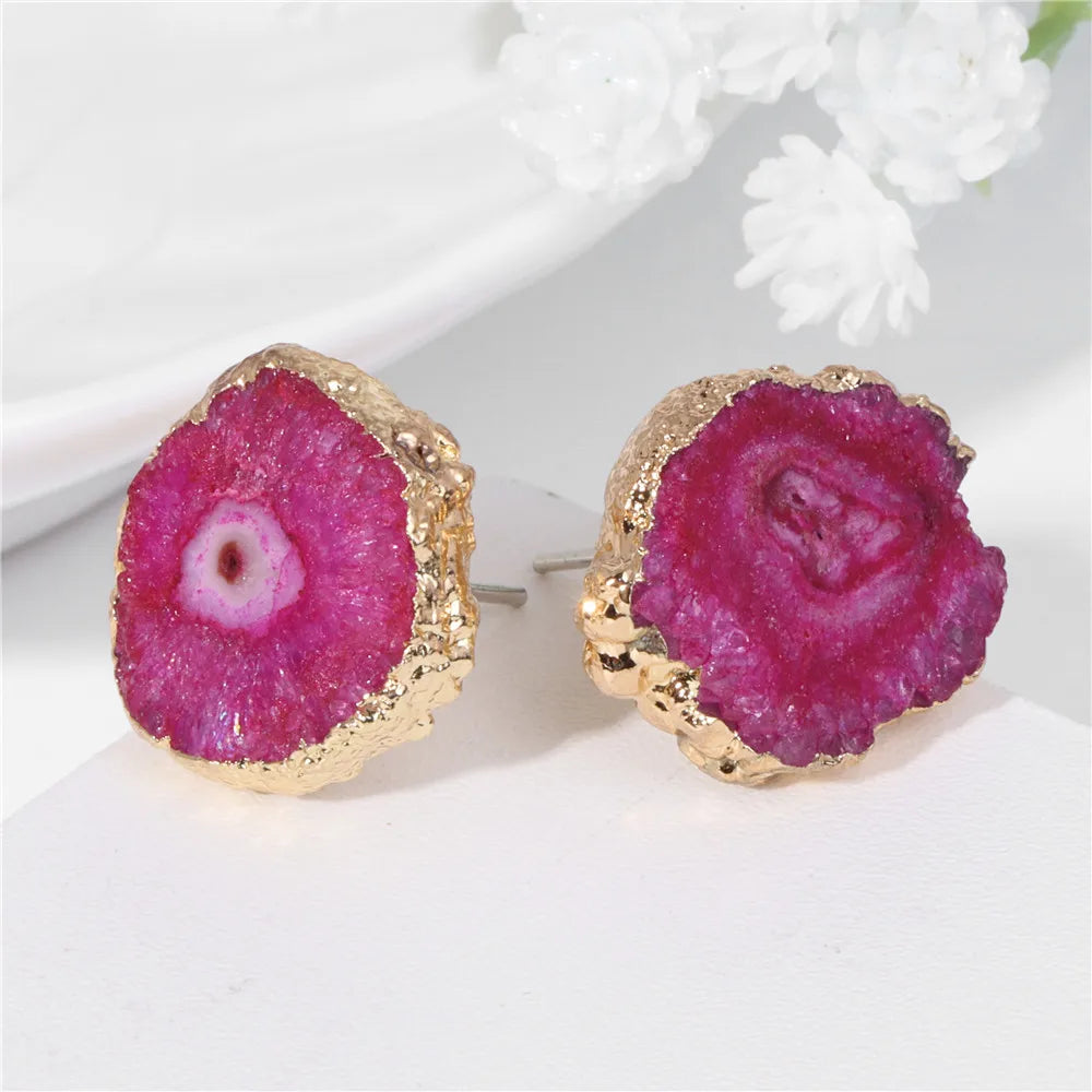 AVERLLA™ Natural Druzy Round Earrings