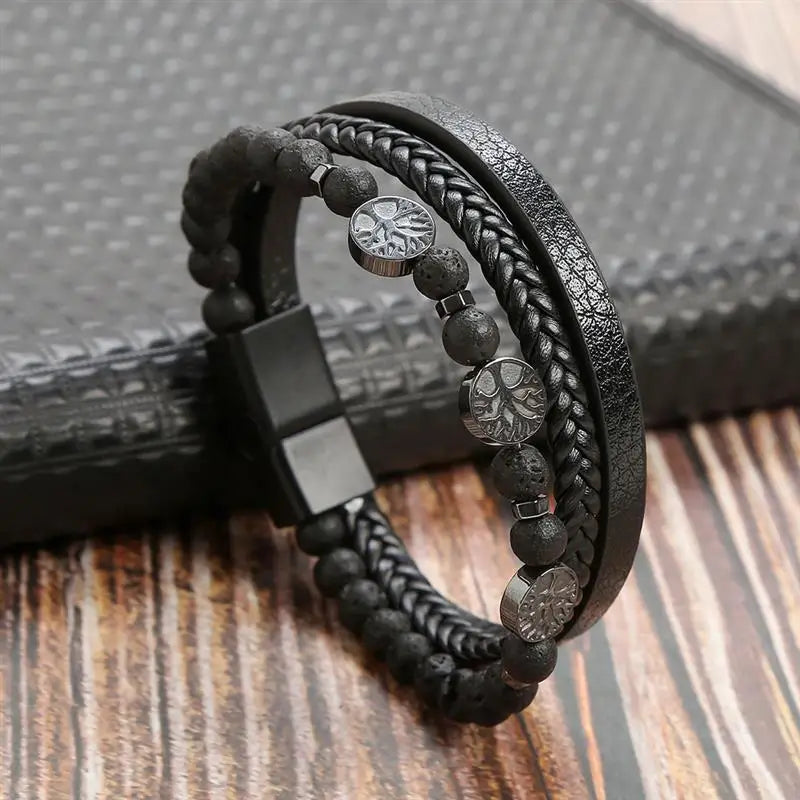 AVERLLA™ Cross Braided Leather Bracelet