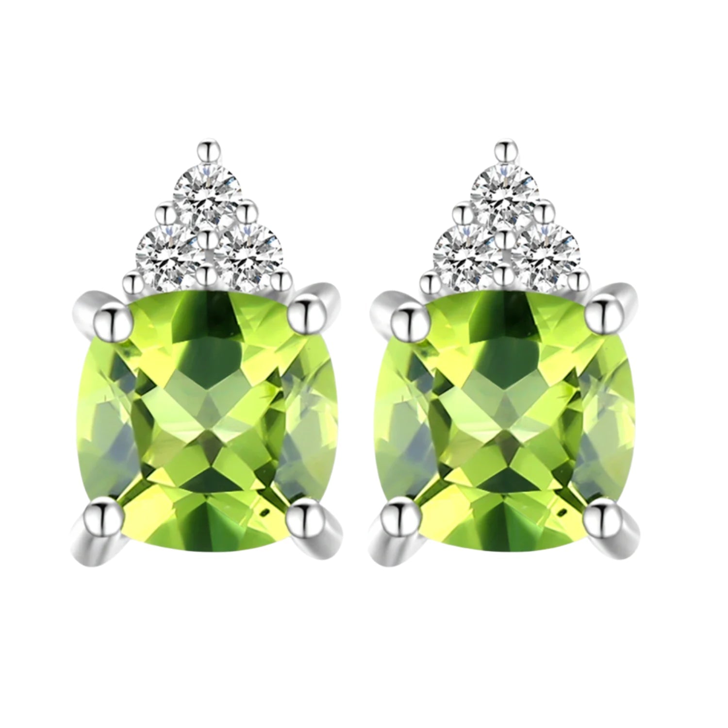 AVERLLA™ 1.3ct Natural Peridot Silver Stud Earrings