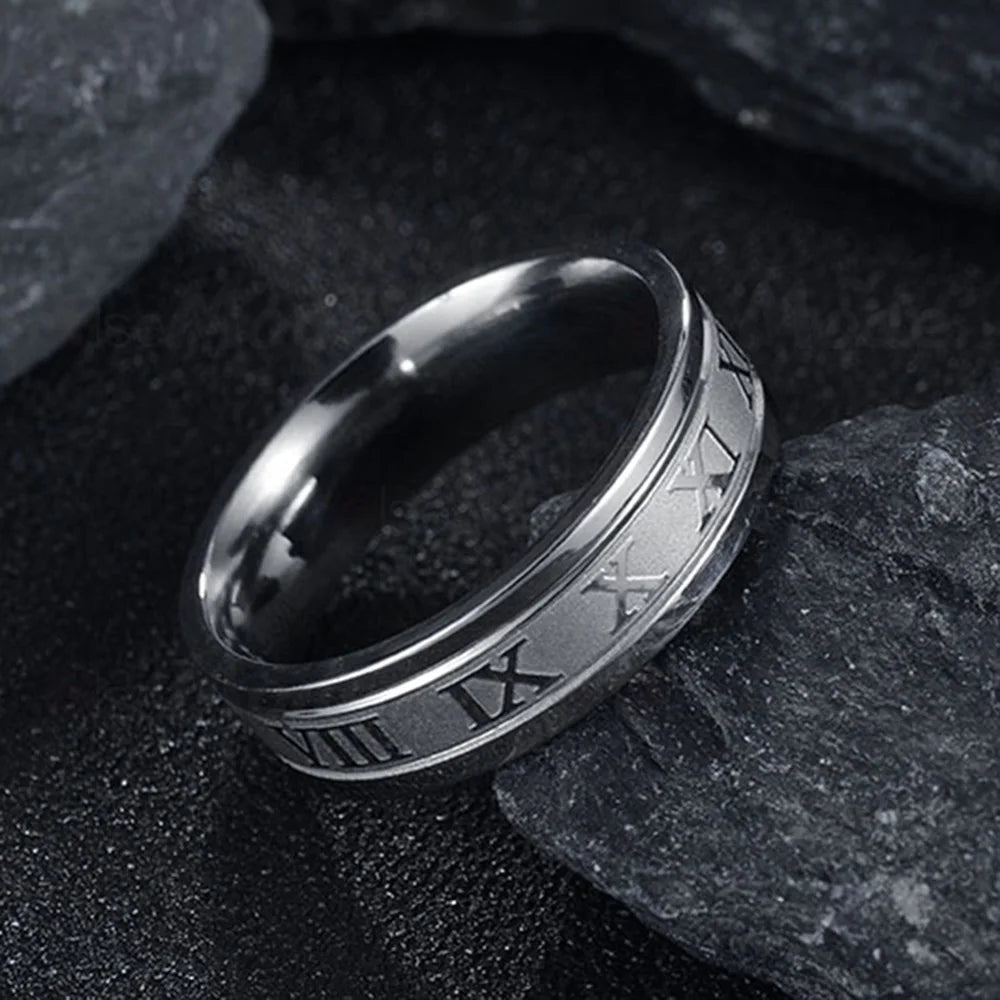 AVERLLA™ Roman Digital Punk Stainless Steel Ring