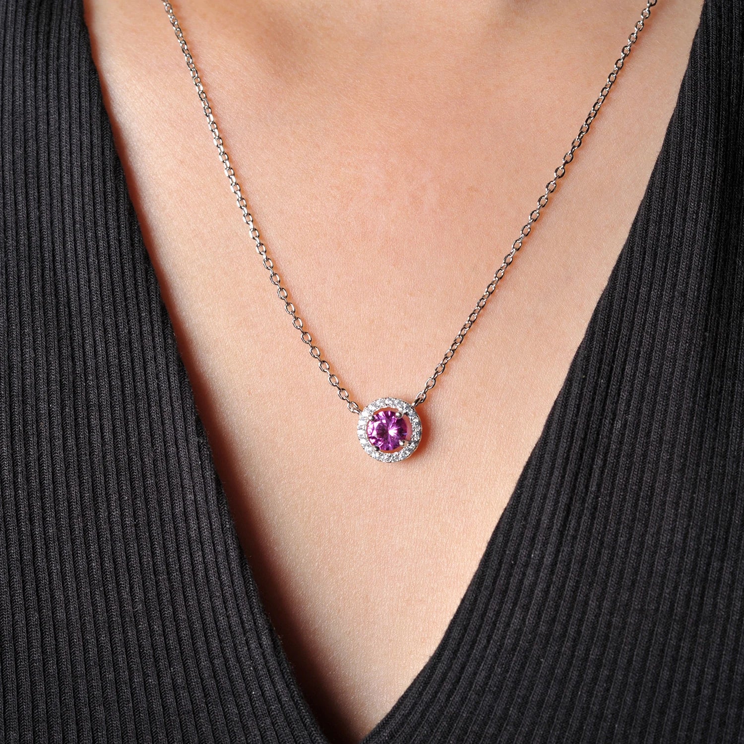 AVERLLA™ Blush Radiance Pink Sapphire Pendant Necklace