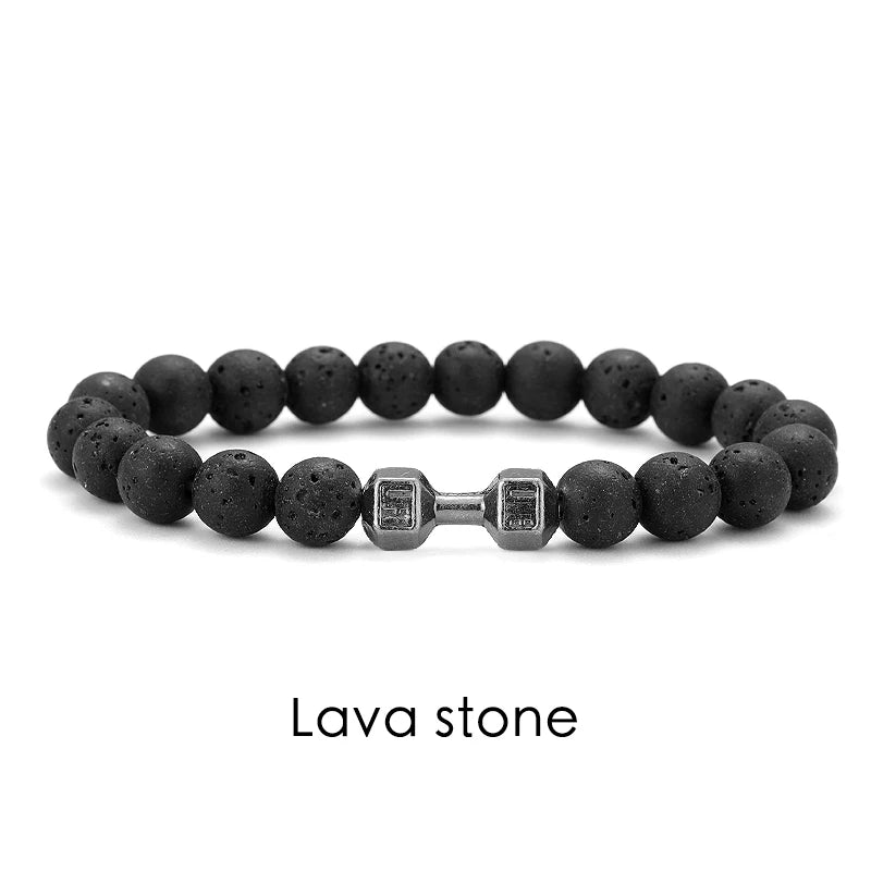 AVERLLA™ Lava Power Volcanic Stone Dumbbell Bracelet