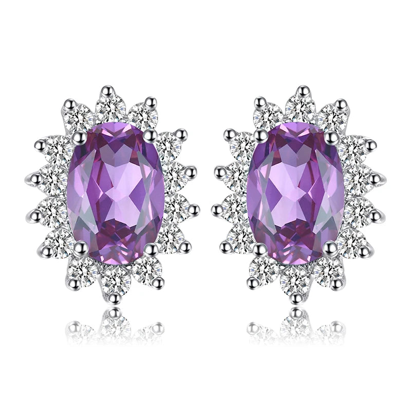 AVERLLA™ Sapphire & Ruby Princess Diana Stud Earrings