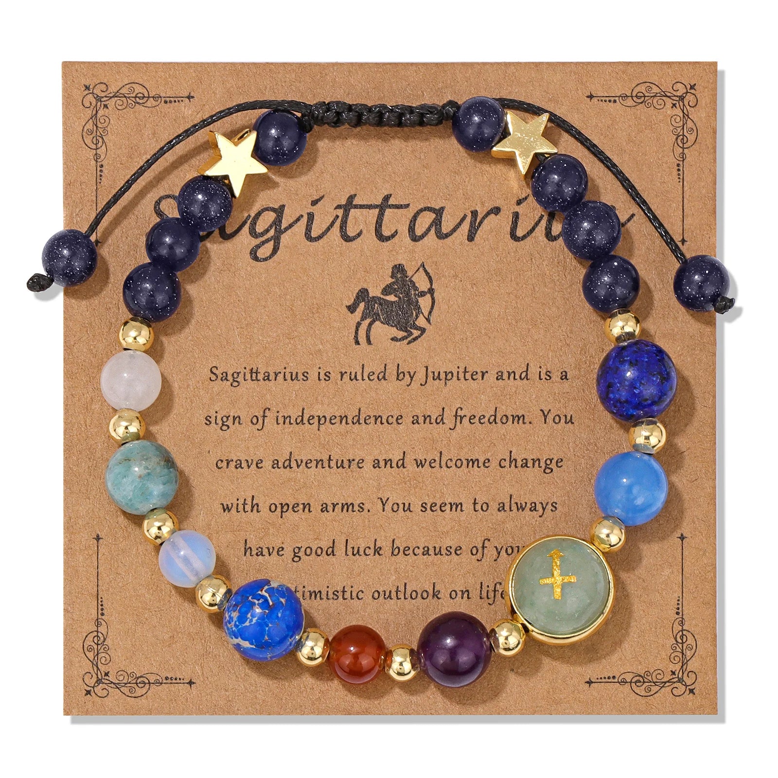 AVERLLA™ Zodiac Natural Stone Charm Bracelet