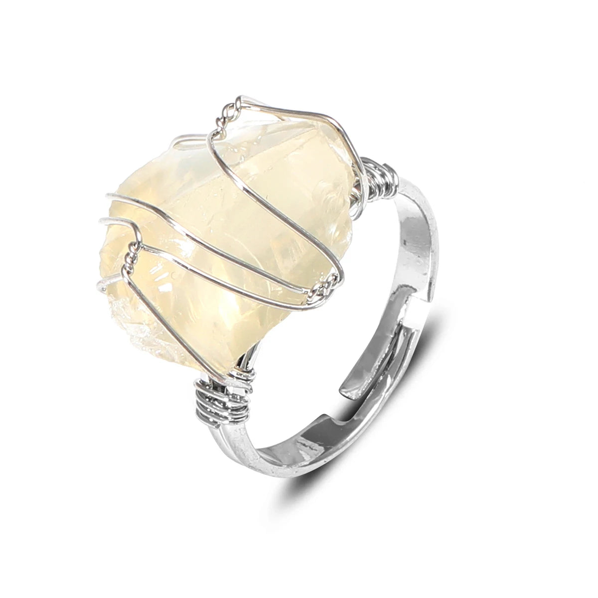 AVERLLA™  Farsighte Star Adjustable Crystal Rings – Natural Stone & Gold Wire