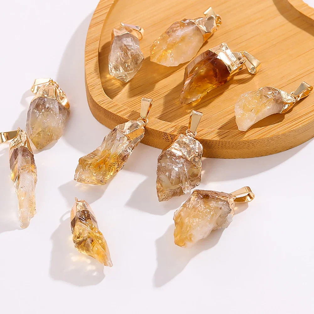 AVERLLA™ Natural Raw Citrine Pendant Irregular Healing Crystal