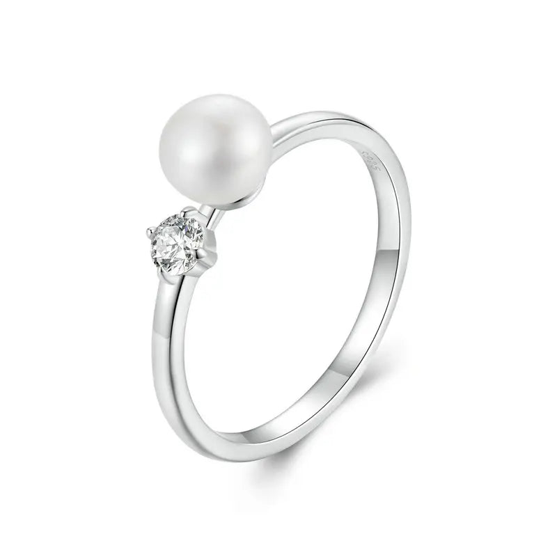 AVERLLA™ Moissanite & Freshwater Pearl Engagement Ring