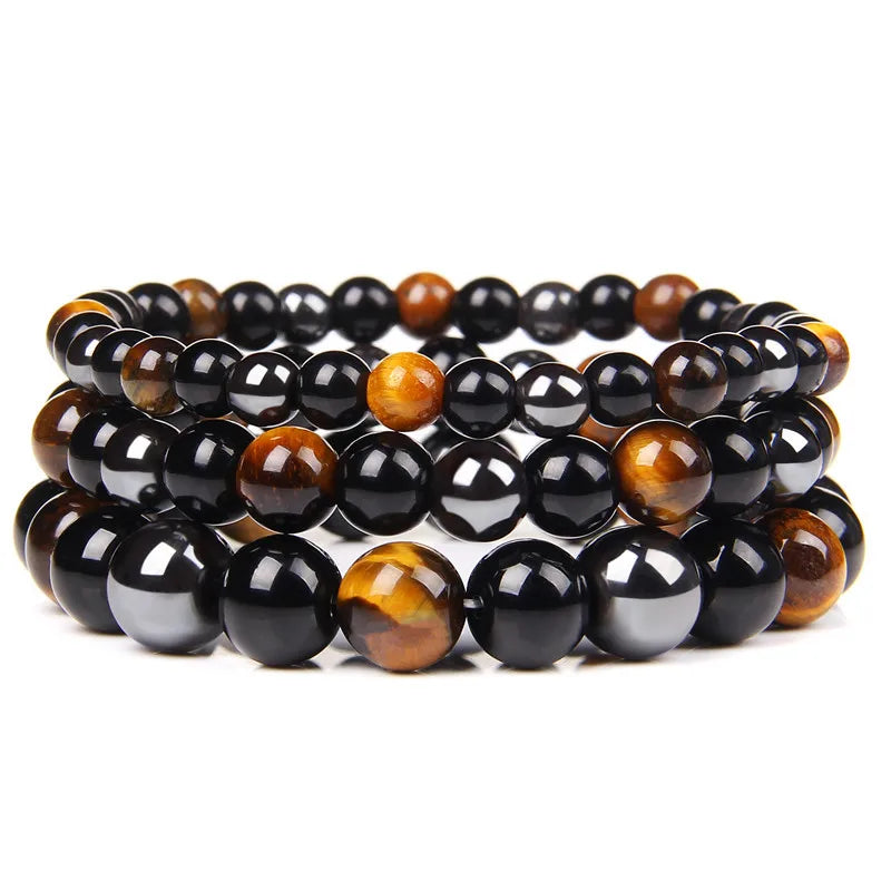 AVERLLA™ Tranquil Shield Black Obsidian & Tiger Eye Bracelet