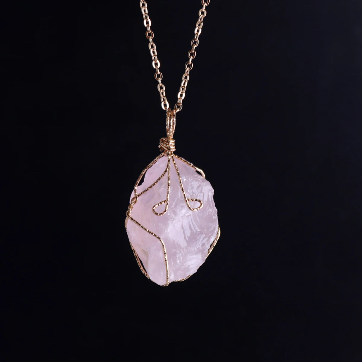 AVERLLA™ Wire Wrapped Raw Quartz Crystal Pendant