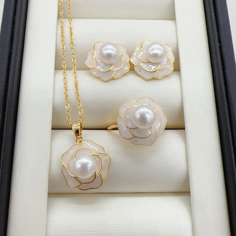 AVERLLA™ Luxe Pearl Elegance 14K Gold-Plated Jewelry Set