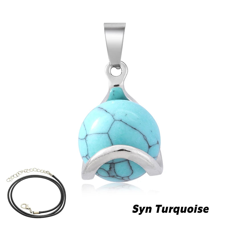 AVERLLA™ Natural Stone Spherical Pendant Necklace