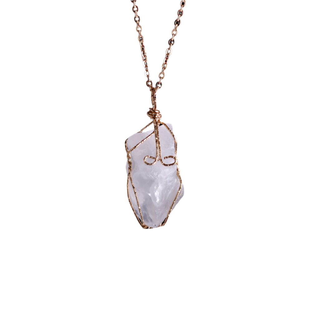 AVERLLA™ Wire Wrapped Raw Quartz Crystal Pendant