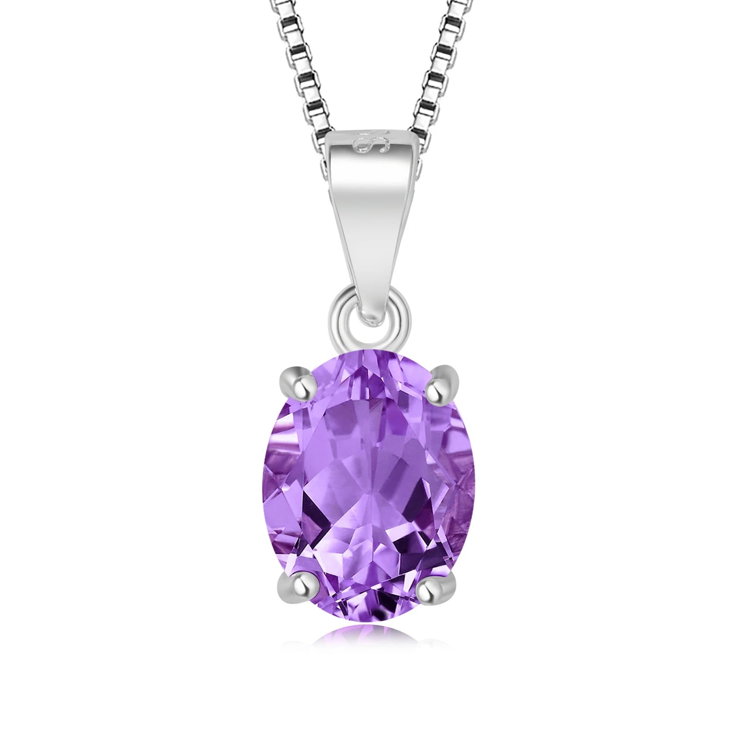 AVERLLA™ Oval 2.22ct Garnet, Citrine, Sky Blue Topaz & Amethyst Birthstone Pendant Necklace in 925 Sterling Silver