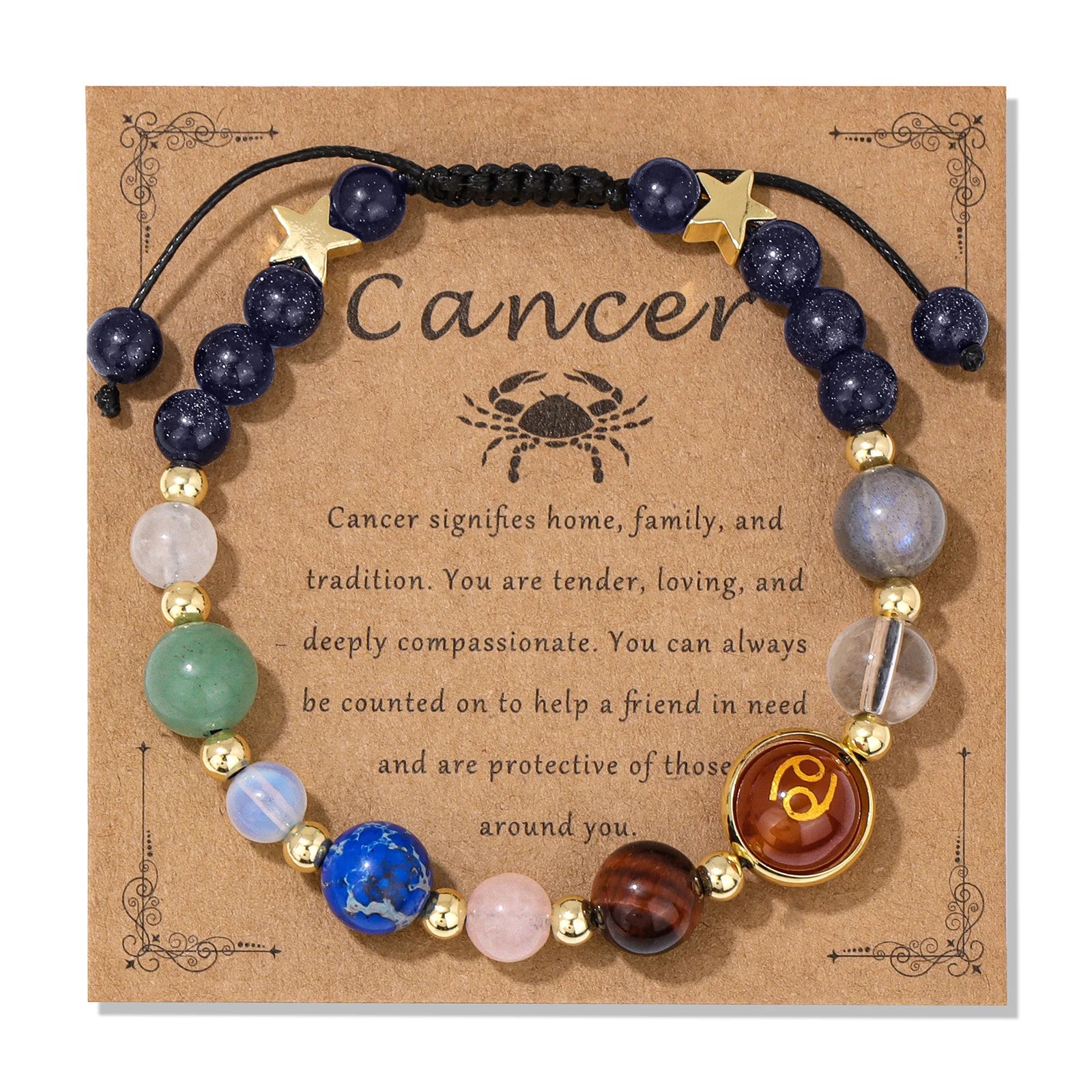 AVERLLA™ Zodiac Natural Stone Charm Bracelet