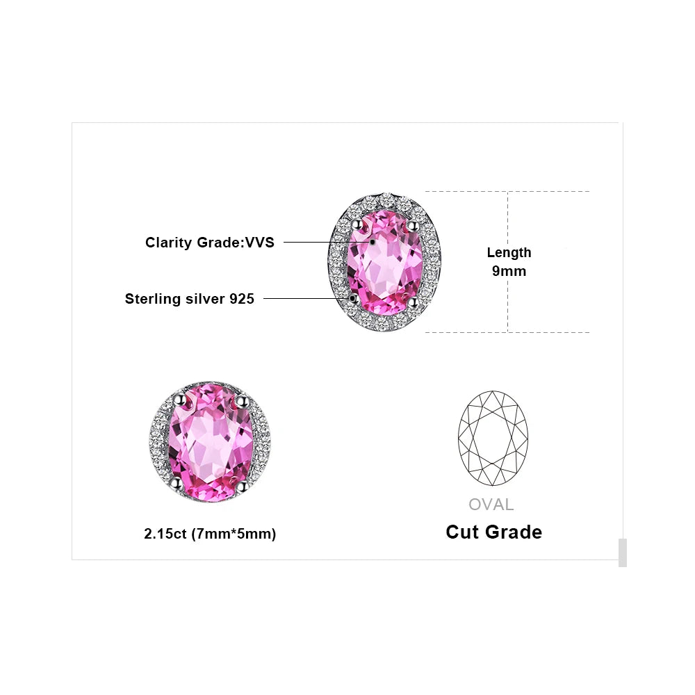 AVERLLA™ 2.1ct Oval Pink Sapphire Silver Earrings