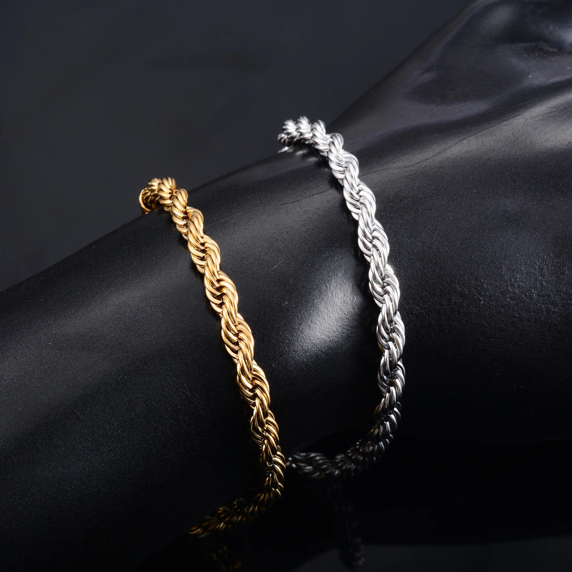 AVERLLA™ Bold Edge Stainless Steel Rope Chain Bracelet & Anklet