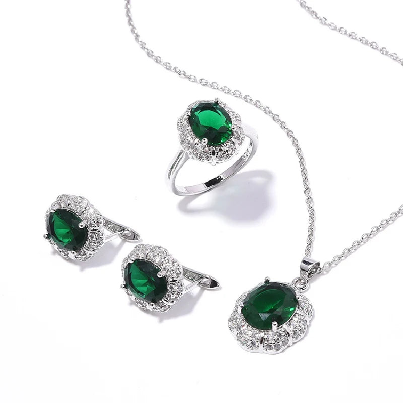 AVERLLA™ Zircon Silver Jewelry Set