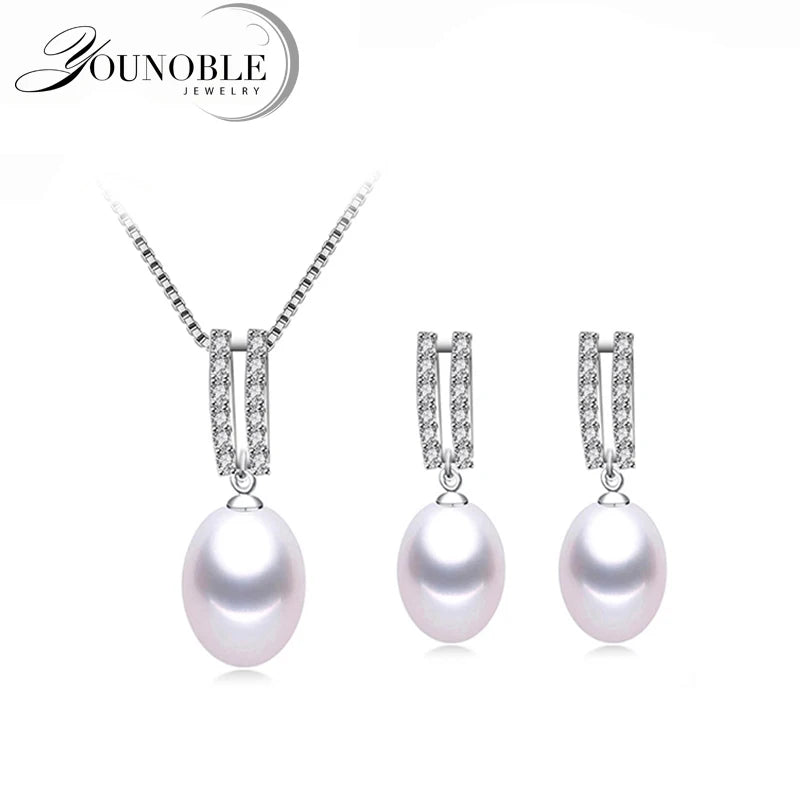 AVERLLA™ Natural Freshwater Pearl Necklace and Earrings Set