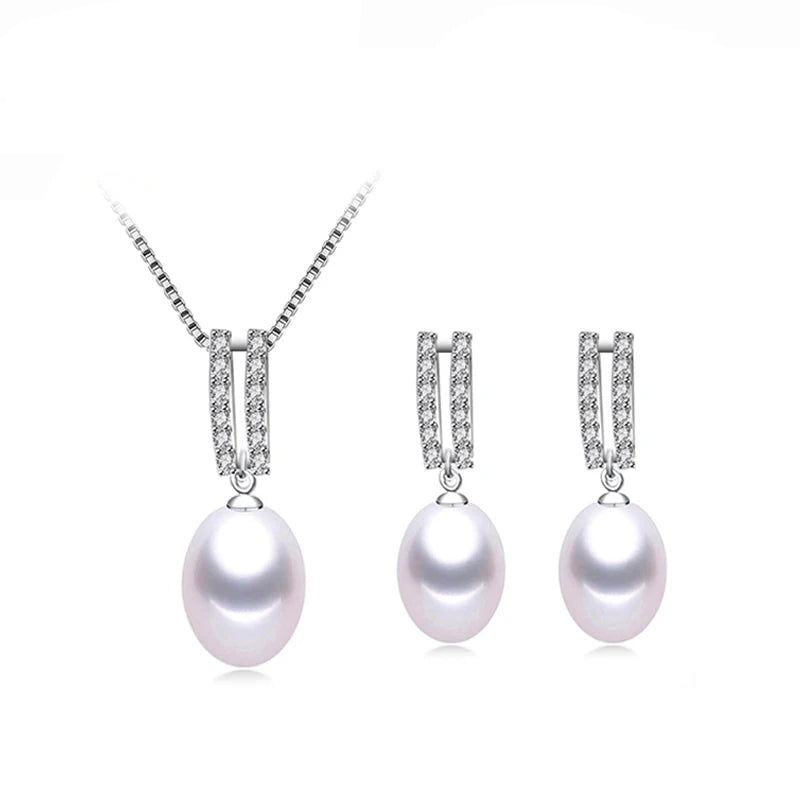 AVERLLA™ Natural Freshwater Pearl Necklace and Earrings Set