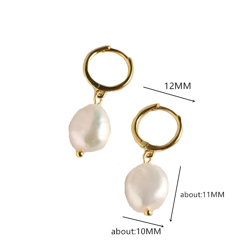 AVERLLA™ Baroque Pearl Sterling Silver Hoop Earrings