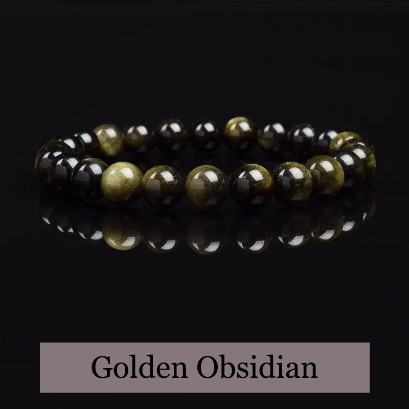 AVERLLA™ Golden Obsidian Energy Bracelet with Rainbow Light Beads