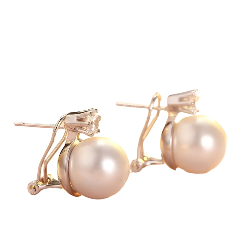 AVERLLA™ Elegant Imitation Pearl & Zircon Stud Earrings