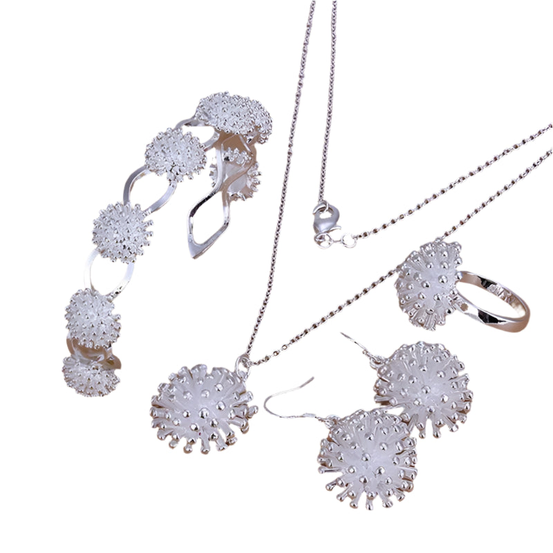 AVERLLA™ 925 Sterling Silver Necklace, Earrings, Bracelet & Rings Jewelry Set