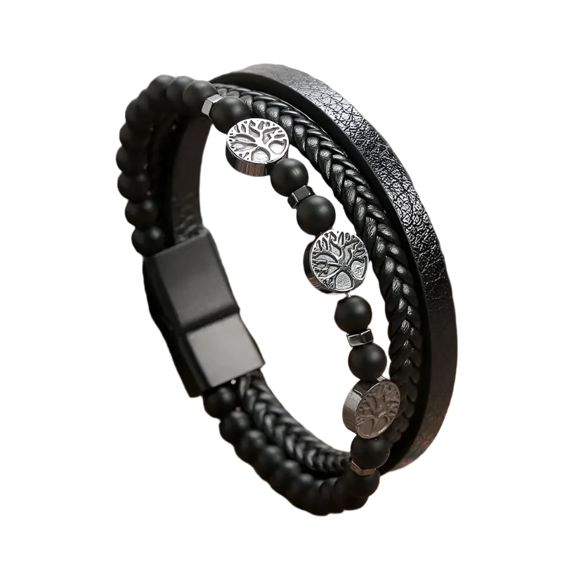 AVERLLA™ Valor Cross Hand-Woven Leather Bracelet