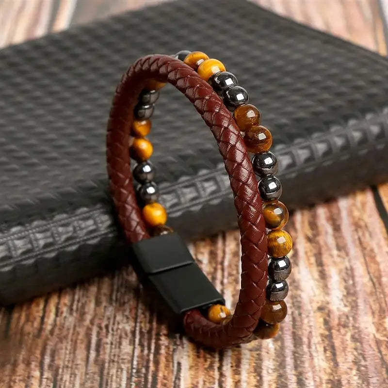 AVERLLA™ Cross Braided Leather Bracelet