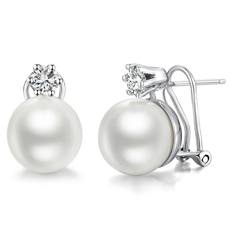 AVERLLA™ Elegant Imitation Pearl & Zircon Stud Earrings