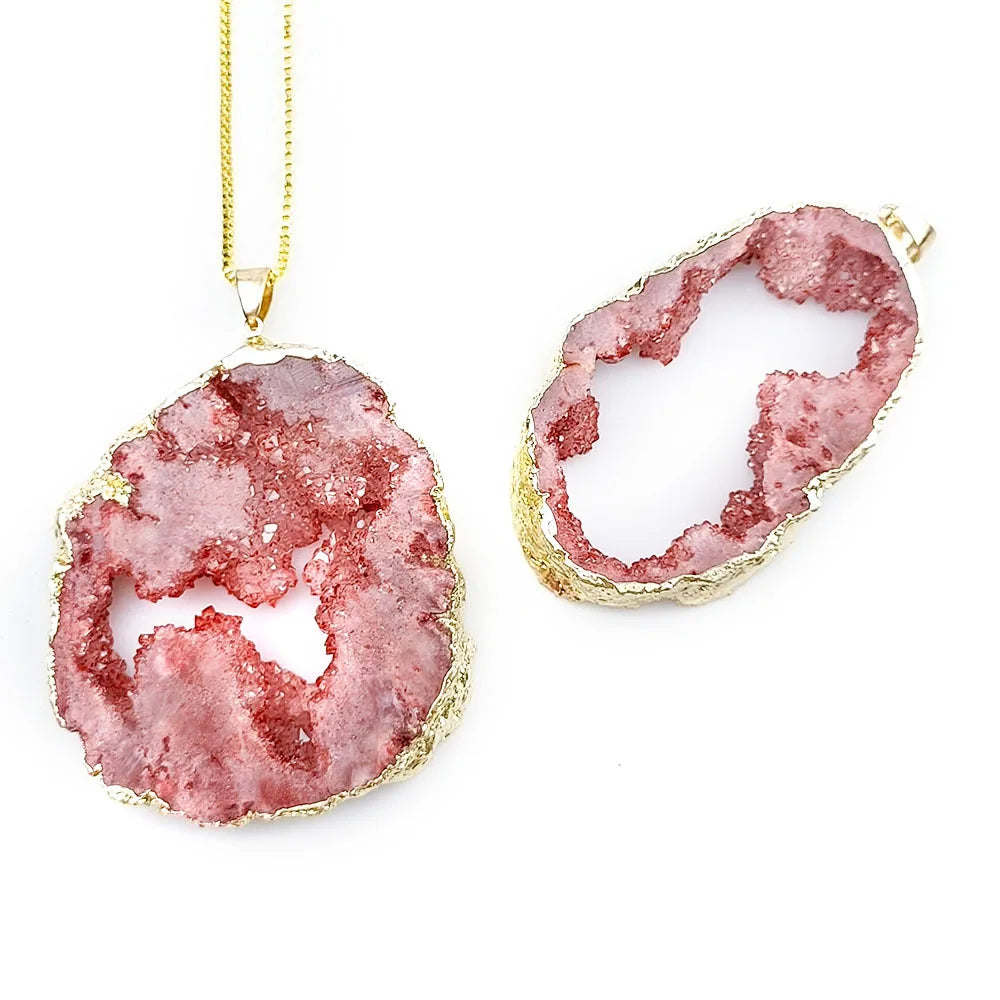 AVERLLA™ Natural Agate Druzy Pendant Necklace