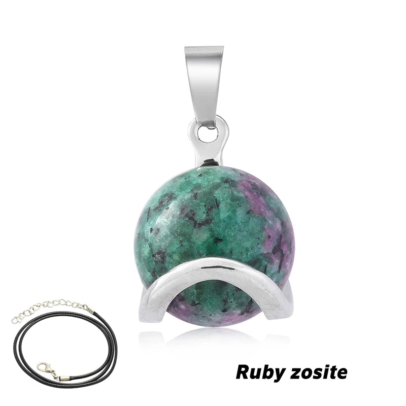 AVERLLA™ Natural Stone Spherical Pendant Necklace