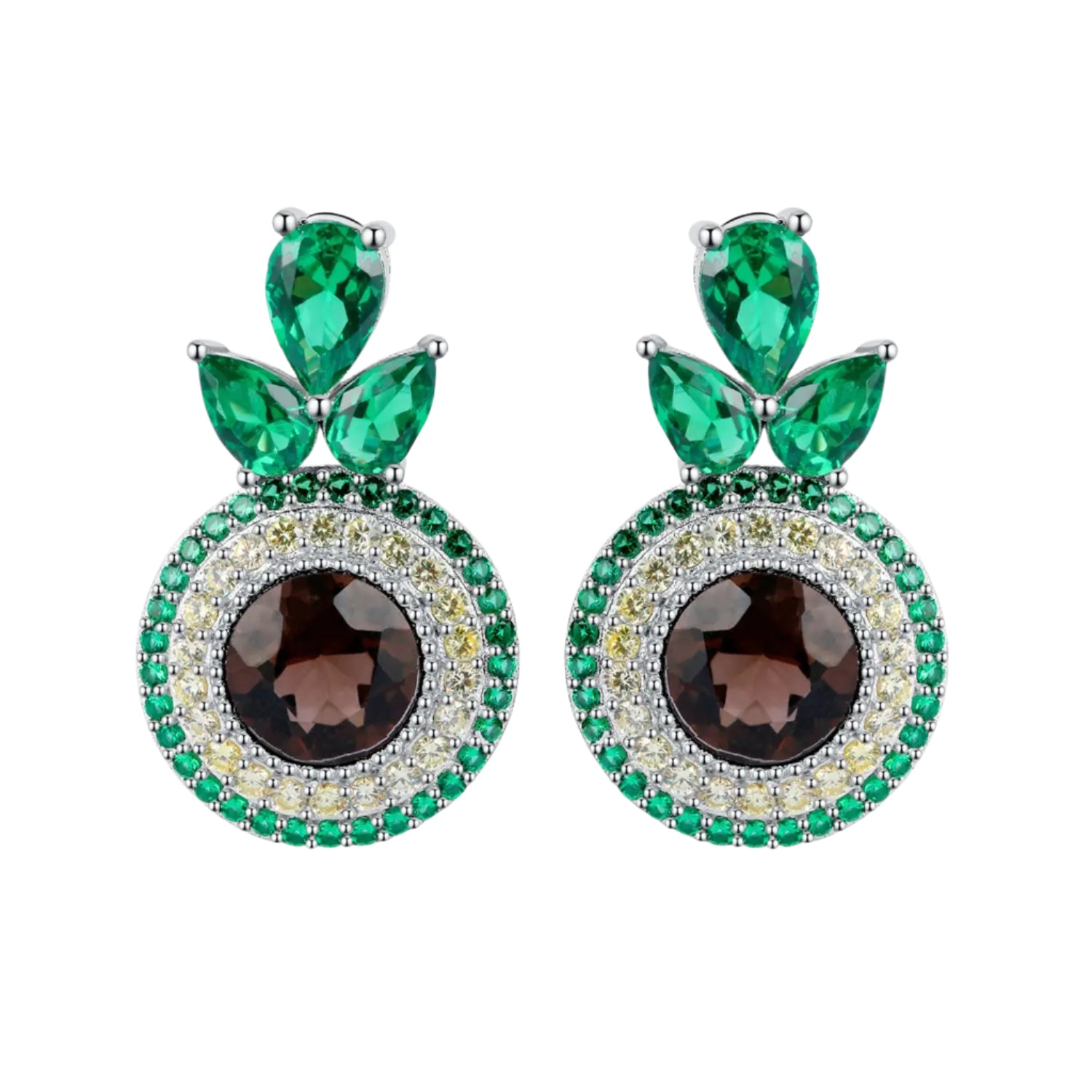 AVERLLA™ Charming Avocado 5.1ct Natural Smoky Quartz Stud Earrings