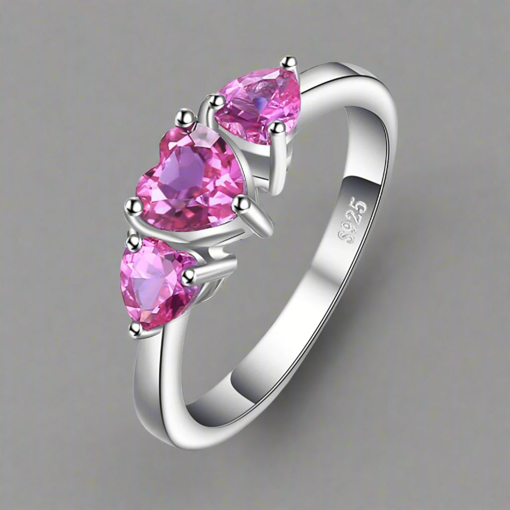 AVERLLA™ Pink Sapphire Triple Stone Ring